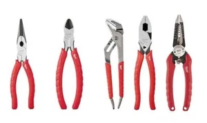 Milwaukee Electrician's Disconnect Heavy Duty Pliers Hand Tool Set 5 Piece - Picture 1 of 4