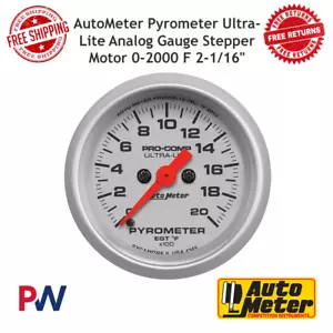 AutoMeter Pyrometer Ultra-Lite Analog Gauge Stepper Motor 0-2000 F 2-1/16" #4345 - Picture 1 of 8