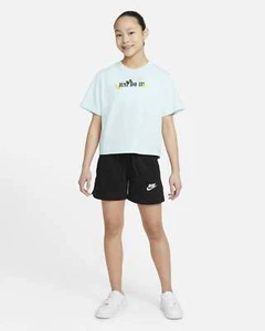 NIKE SPORTSWEAR GIRLS BOXY SHIRT YOUTH MEDIUM & LARGE GLACIER BLUE NEW RARE - Picture 1 of 5