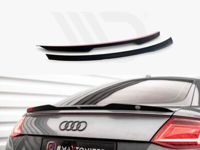 Maxton Design Spoiler Extension/Cap/Wing for Audi TT S Gloss Black ABS