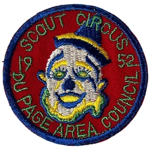 Patch ricamata Boy Scouts of America Du Page Council Circus vintage 1952 BSA - Foto 1 di 3