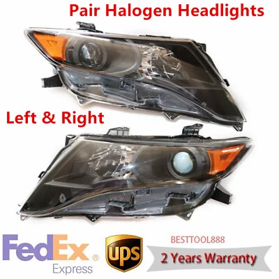 Pair Halogen Headlights Black Headlamps Fits 2009 2010 2011-2016 Toyota Venza Foto 1 de 4