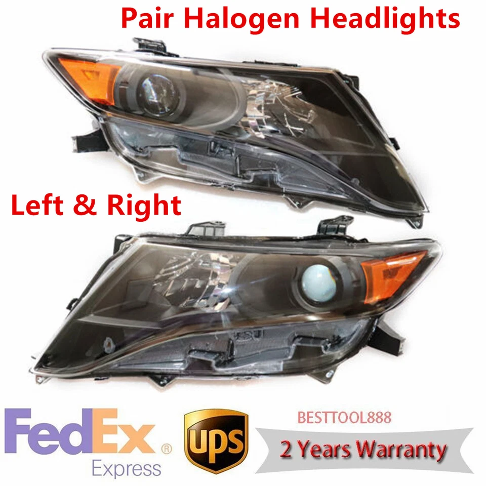 Pair Halogen Headlights Black Headlamps Fits 2009 2010 2011-2016 Toyota Venza Foto 1 de 4