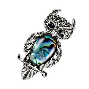 Fashion Bird Corsage Jewelry Accessories Trendy Simple Vintage Shell Owl Brooch - Picture 1 of 12