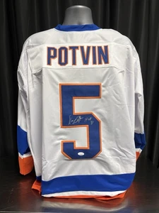 Maglia bianca firmata New York Islanders Denis Potvin JSA - Foto 1 di 2