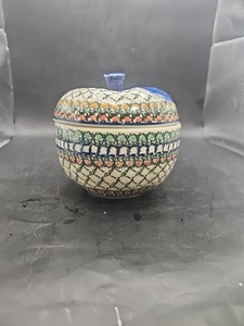 Vintage Boleslawiec ceramica polacca panettiere di mele fatto a mano, dipinto a mano firmato - Foto 1 di 8