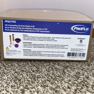 Freestanding Tub Drain  Rough In Kit PROFLO PF651PVC - Image 1 of 3