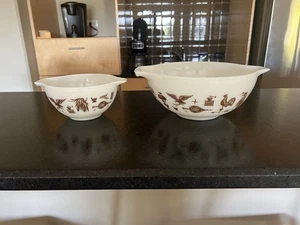 Vintage PYREX Early American Cinderella Bowl #443 -2.5 Quart & 441 - 1 1/2 Qt - Picture 1 of 4