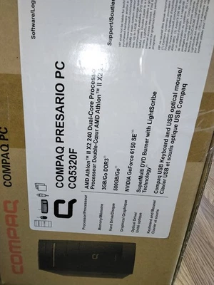 Vintage Compaq CQ5320f Desktop Computer AMD Athlon II X2 240 3 GB DDR3 - Image 1 of 4