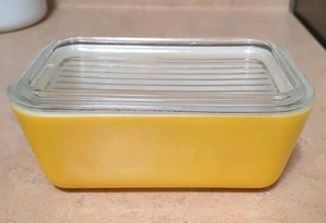 Vintage Pyrex Girasole Giallo #0502 1 1/2 Pt Forno con Coperchio in Vetro - Foto 1 di 6