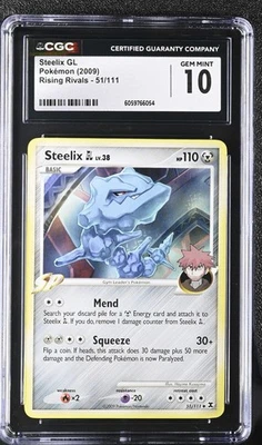 CGC 10 Steelix GL 51/111 Rising Rivals Pokemon Card 2009 - Image 1 of 2