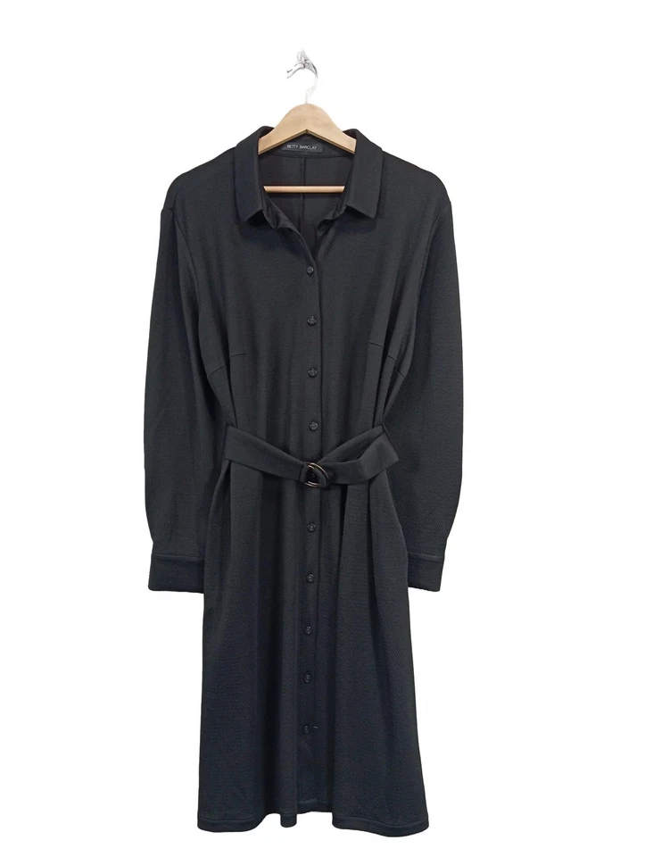 BETTY BARCLAY Robe à manches longues Dames Robe T EU 44 noir style décontracté - Photo 1/4