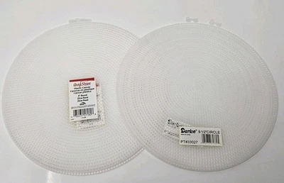 Lot of 5 Quick Shape Plastic Canvas Round Circle Pre-cut Shapes 9" & 9.5" Uniek - Image 1 of 3