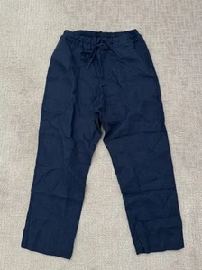 Not Perfect Leinen Damen 100% Leinen Kordelzug Hose Größe Medium - Navy - Bild 1 von 8