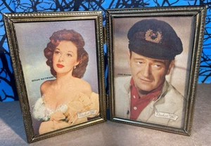 1950's Vintage Photos Decorative Arts Photo Frames Susan Hayward & John Wayne - Picture 1 of 4