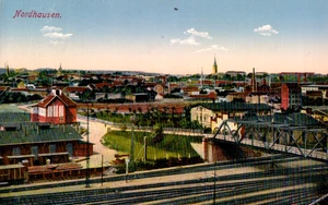 AK NORDHAUSEN /Thüringen, Totale, Bahnanlagen/Bahn, Brücke 1917 - Bild 1 von 1