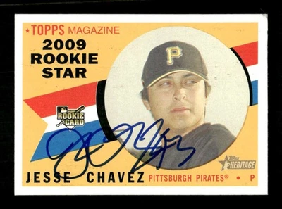 2009 Topps Heritage 145 Jesse Chavez RC signed auto autograph  BXCP55 - Image 1 of 2