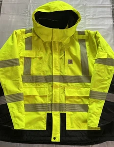 Carhartt High-Visibility Waterproof Class 3 Sherwood Jacket Mens 3XL Neon 100787 - Picture 1 of 23