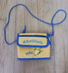 Vintage Pokemon Pikachu Gameboy Color Yellow Carrying Case Bag Pouch Strap - Picture 1 of 5