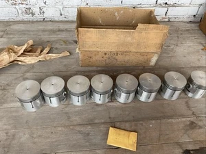 VINTAGE 1932-1936 FORD V8 SET OF 8 .040 PISTONS NOS NORS FLATHEAD OVERSIZE - Picture 1 of 21