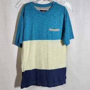 Quiksilver Boys Size Medium (12) Short Sleeve Color Block T-Shirt Casual - Picture 1 of 7