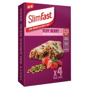 SlimFast Very Berry Meal Bars 4 Bars Per Pack - Picture 1 of 1