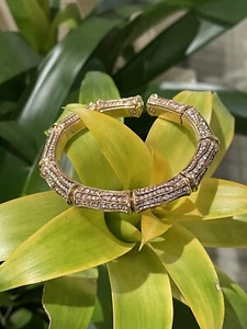 Stunning Cartier 18K Yellow Gold Diamond Bamboo Bracelet - Picture 1 of 6