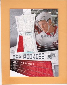2008-09 SPX MATTIAS RITOLA ROOKIE JERSEY /1299 DETROIT RED WINGS #139  A1