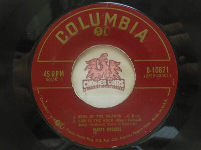 Marty Robbins – Song Of The Islands, 4 Track EP,  B-10871, 45 RPM, G+ (7P) Foto 1 de 2