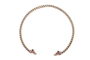 Viking Men Torques Neck Ring Zar Wotan's Wolves Bronze Gothic Jewelry - NEW - Picture 1 of 1