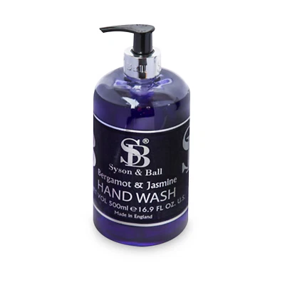 Hand Wash Bergamot & Jasmine Fragrance 500ml Pump Dispenser By Syson & Ball
