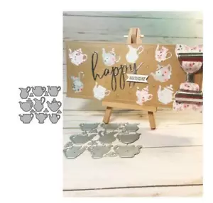 Teekanne Stanzschablone Metall Cutting dies Stencil Scrapbooking Embossing Album - Bild 1 von 3