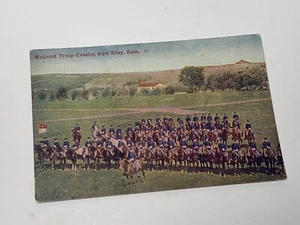 Postkarte - Armee Militär berittene Truppe Kavallerie, Fort Riley, Kansas - Bild 1 von 5