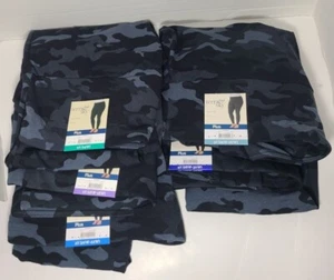 Terra & Sky Camo Black & Gray High Rise Fitted Leggings Plus 0X 1X 2X 3X 4X New - Picture 1 of 5