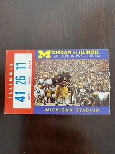 Michigan vs. Illinois 1978 Football Ticket Stub - Picture 1 of 3