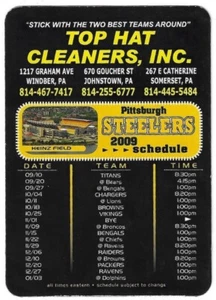 SELTENER 2009 Pittsburgh Steelers NFL MAGNET Football Spielplan!!! Zylinderreiniger - Bild 1 von 1