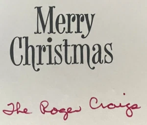 1962 NY METS RARE ORIGINAL ROGER CRAIG XMAS CARD SENT TO CASEY STENGEL!!!!! - Picture 1 of 4