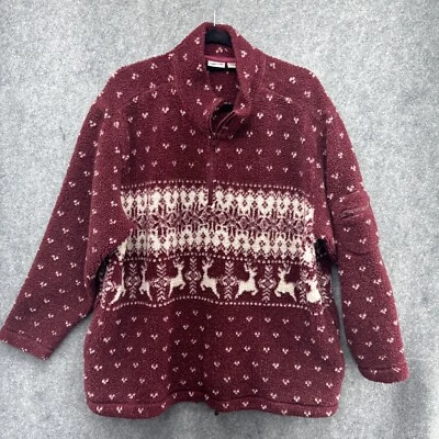 Chaqueta polar Cherokee COPO DE NIEVE/INVIERNO granate estampado integral felpa esquí casa de nieve XL Foto 1 de 4