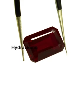 10-12 Ct Ring Size Blood Red Ruby Emerald Cut Loose Certified Unique Gemstone - Picture 1 of 8