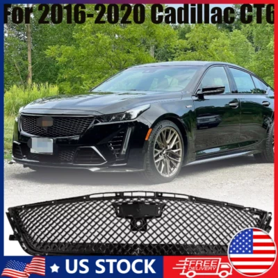Cubierta de rejilla de parachoques delantero NEGRO BRILLANTE estilo Cadillac CT6 Blackwing 2017-2021 NUEVO Foto 1 de 4