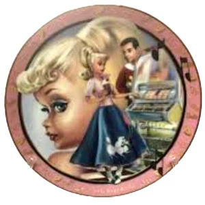VERY RARE SODA SHOP BARBIE BRADFORD PLATE NEW/COA - Picture 1 of 2