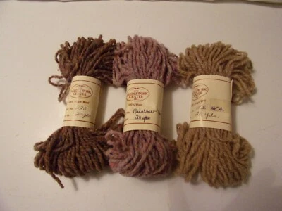 Lote mixto de 3 hilos de lana estambre crewel punzón bordado alfombra punta de aguja bronceado lento Foto 1 de 3