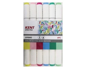 Kent Spectra Brush/Chisel Marker Spring Theme 6 Pack - Picture 1 of 1