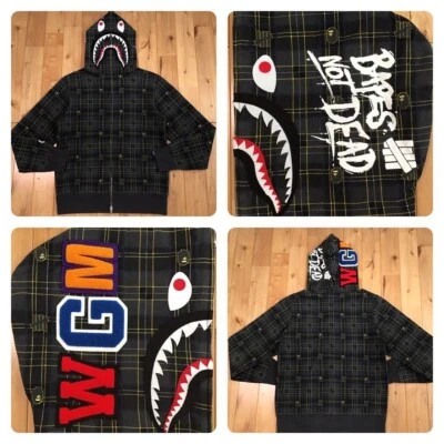 BAPE × undefeated check shark full zip hoodie A Bathing Ape Size M - Image 1 of 4