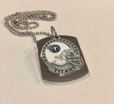TENNESSEE TITANS X LARGE PENDANT ON THICK STAINLESS STEEL DOG TAG Cover