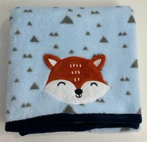 Manta de bebé polar de felpa de zorro triángulos gris azul marino Walmart Parents Choice - Imagen 1 de 6