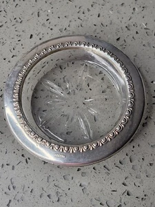 Vintage Sterling Silber Glasuntersetzer - Bild 1 von 10