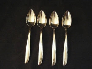 Oneida TWIN STARS Fruit Spoons Set of 4 ( Atomic, Mid -Century Design) - Picture 1 of 5