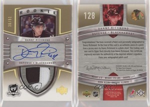 2005 Upper Deck The Cup Gold Rainbow /51 Danny Richmond RPA Rookie Patch Auto RC