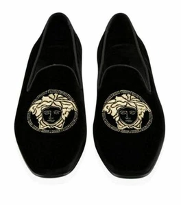 Men Handmade Shoes Velvet Embroidered Loafers Party Slipper Formal Casual Shoes - Picture 1 of 3